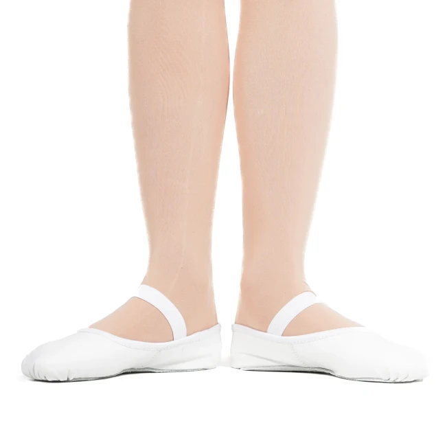 Capezio Luna, Kinder-Leder-Tanzschläppchen Capezio Luna, Kinder-Leder-Tanzschläppchen - Weiss