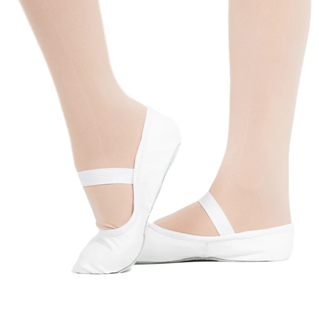 Capezio Luna, Kinder-Leder-Tanzschläppchen Capezio Luna, Kinder-Leder-Tanzschläppchen - Weiss