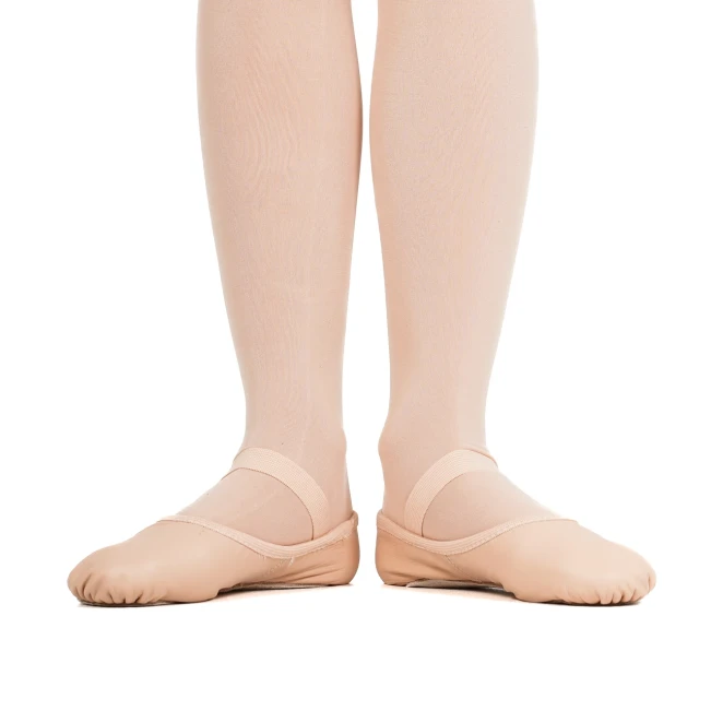 Capezio Luna, Kinder-Leder-Tanzschläppchen - Rosa balet Capezio