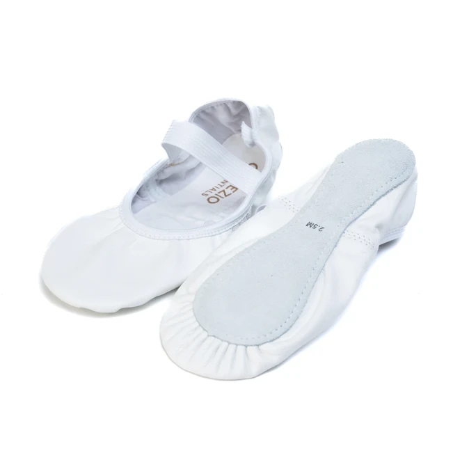 Capezio Luna, Kinder-Leder-Tanzschläppchen Capezio Luna, Kinder-Leder-Tanzschläppchen - Weiss
