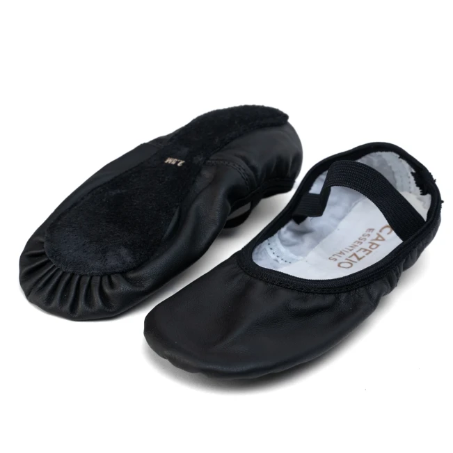 Capezio Luna, Kinder-Leder-Tanzschläppchen Capezio Luna, Kinder-Leder-Tanzschläppchen - Schwarz