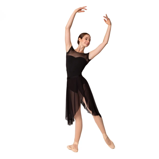 Capezio Meryl Mesh Yoke Short Sleeve, Ballettanzug Capezio Meryl Mesh Yoke Short Sleeve, Ballettanzug