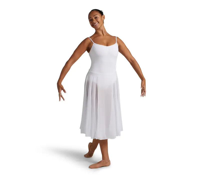 Capezio Mid Calf Full Circle Skirt, Damen-Tellerrock - Weiss