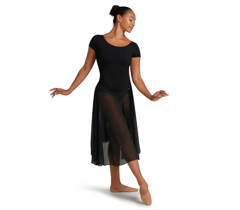 Capezio Mid Calf Full Circle Skirt, Damen-Tellerrock - Schwarz