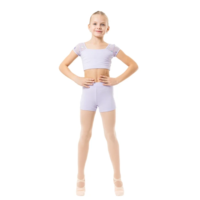Capezio Star Cosmic Top, Crop-Top für Mädchen - Violett - lavender