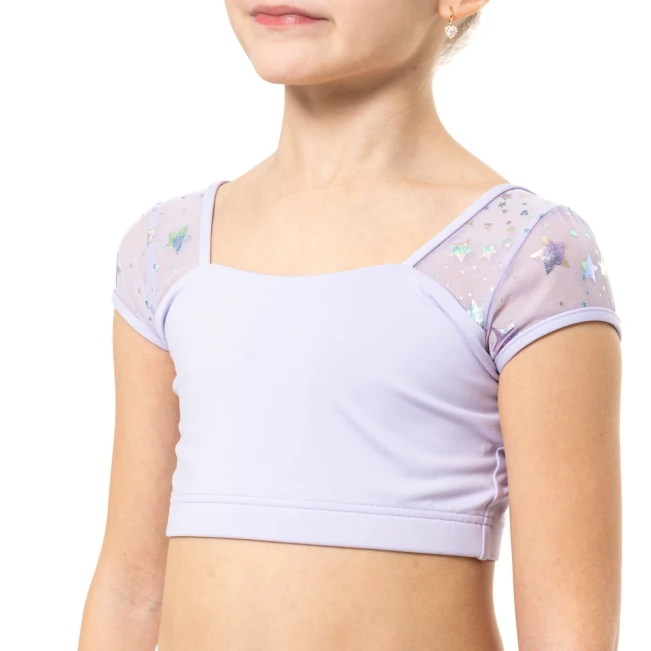Capezio Star Cosmic Top, Crop-Top für Mädchen - Violett - lavender
