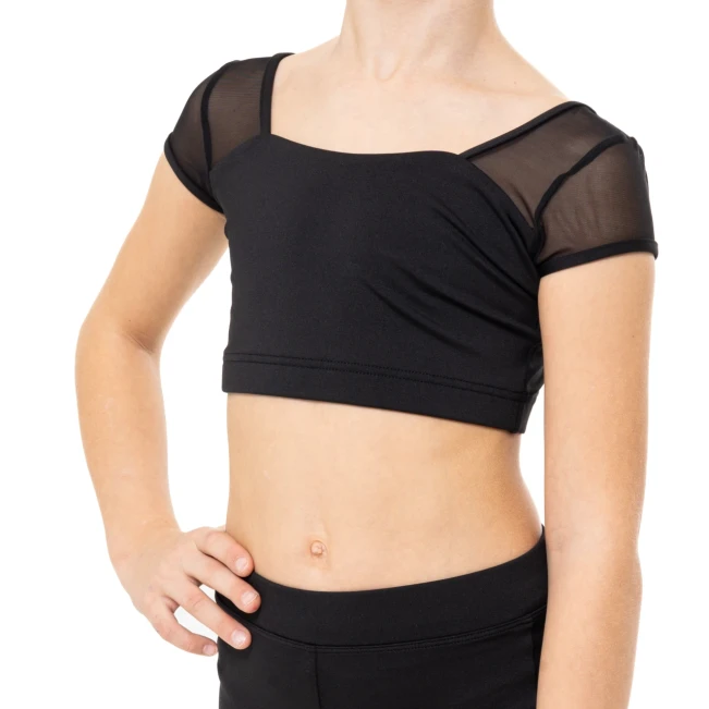 Capezio Star Cosmic Top, Crop-Top für Mädchen - Schwarz