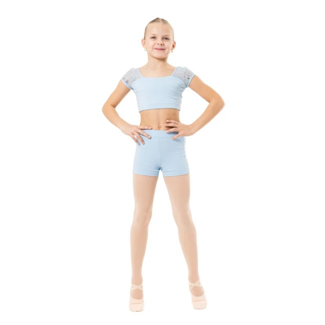 Capezio Star Cosmic Top, Crop-Top für Mädchen - Hellblau Capezio