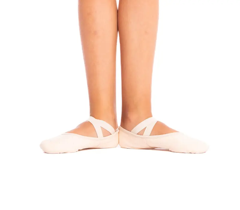Capezio Stella, Kinder Ballettschläppchen aus Leinen - Rosa balet Capezio