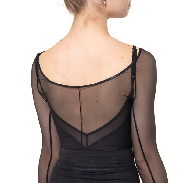 Capezio Dusk Mesh, Damen-Top mit langen Ärmeln  