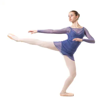 Capezio C'est La Vie Joyeux Mesh Cover Up, Damen-Top - Blau - Sturmblau