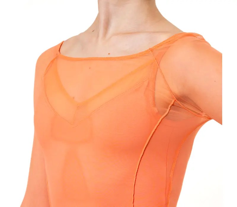 Capezio C'est La Vie Joyeux Mesh Cover Up, Damen-Top - Aprikose Apricot Capezio