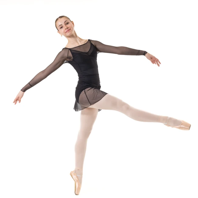 Capezio Dusk Mesh, Damen-Top mit langen Ärmeln  