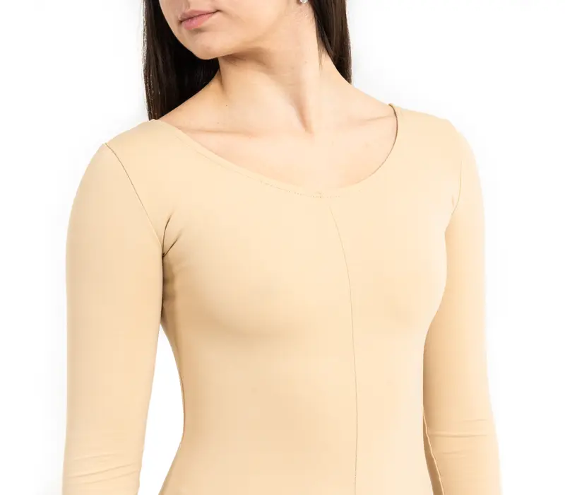 Capezio Ganzanzug mit langen Ärmeln - Hautfarbe Capezio