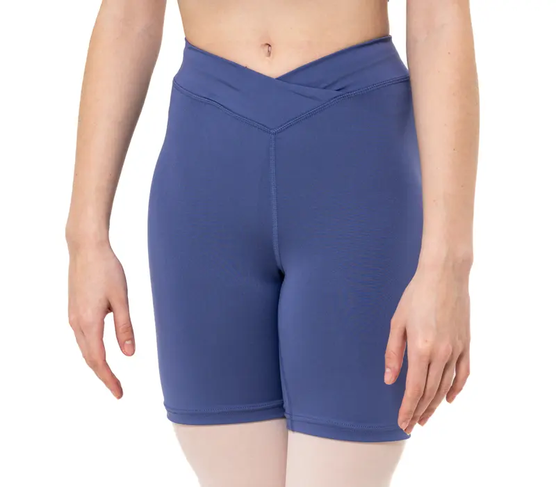 Capezio C'est La Vie Enchante Bike Short, Damen-Shorts mit Oberschenkellänge     - Blau - Sturmblau