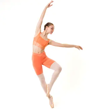 Capezio C'est La Vie Enchante Bike Short, Damen-Shorts mit Oberschenkellänge     - Aprikose Apricot Capezio