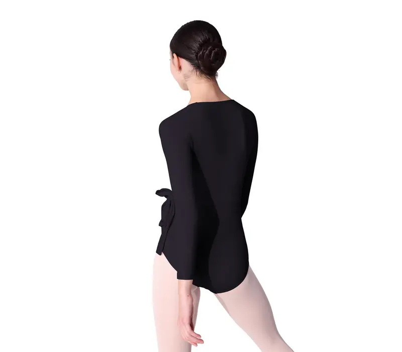 Capezio Essentials Wrap Top, Mädchen-Wickeltop - Schwarz