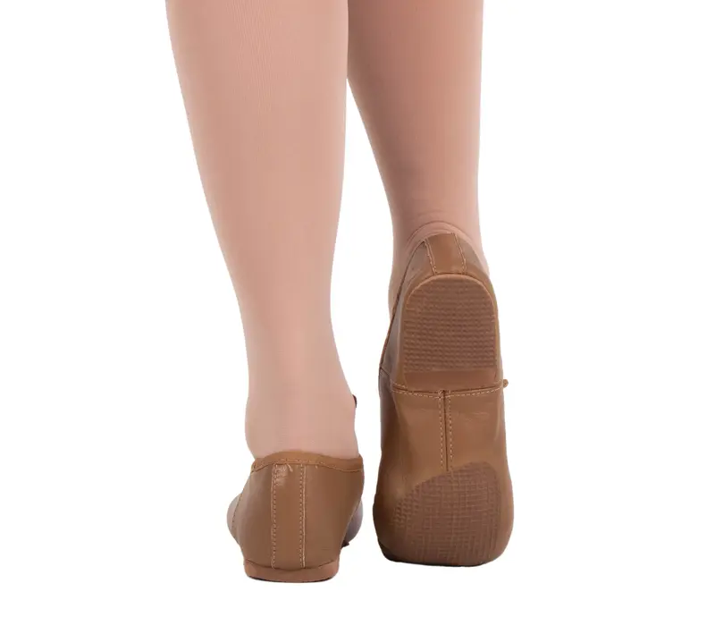 Dancee Economy Jazz, Kinder-Jazzschuhe aus Leder - Hautfarbe - tan