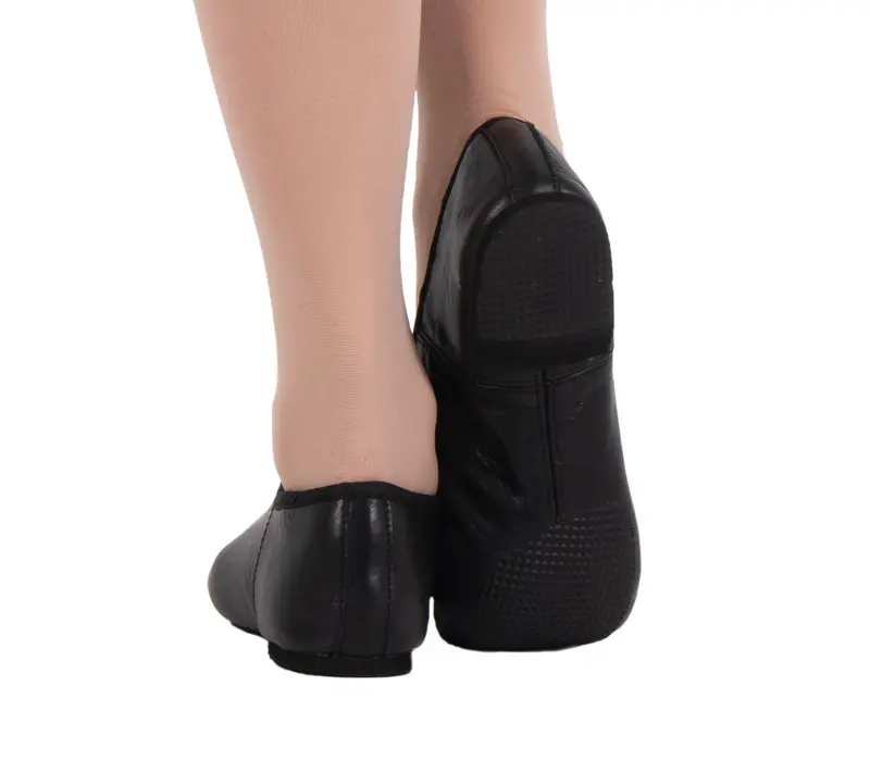 Dancee Economy Jazz, Kinder-Jazzschuhe aus Leder - Schwarz