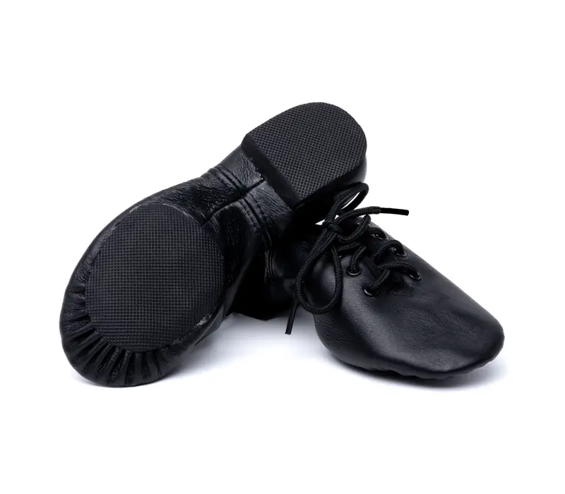 Dancee Economy Jazz, Kinder-Jazzschuhe aus Leder - Schwarz