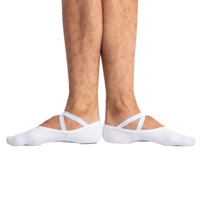 Dancee Pro Stretch, Elastische Herren-Ballettschläppchen Dancee Pro Stretch, Elastische Herren-Ballettschläppchen - Weiss