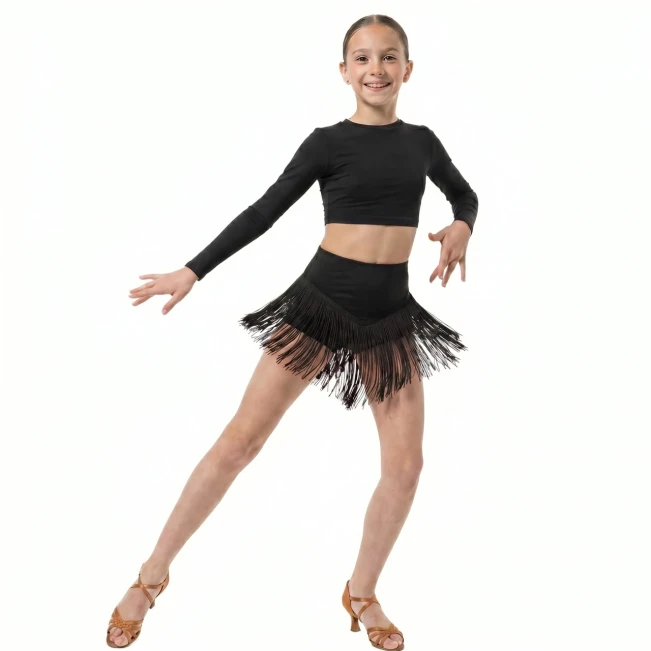 Dancee Wendy, Mädchen-Shorts mit Fransen - Schwarz Dancee Wendy, Mädchen-Shorts mit Fransen - Schwarz