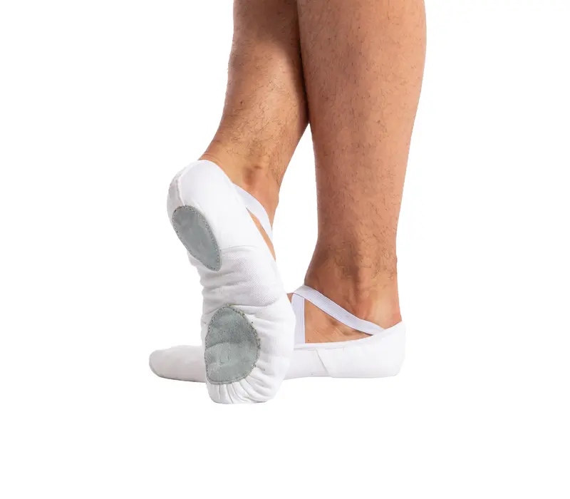 Dansez Vous Vanie, elastische Ballettschläppchen für Jungen - Weiss