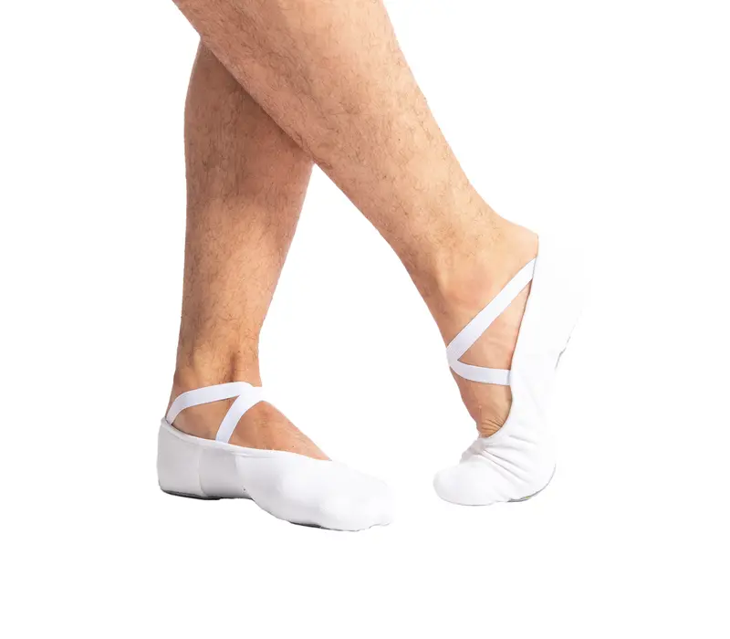 Dansez Vous Vanie, elastische Ballettschläppchen für Jungen - Weiss