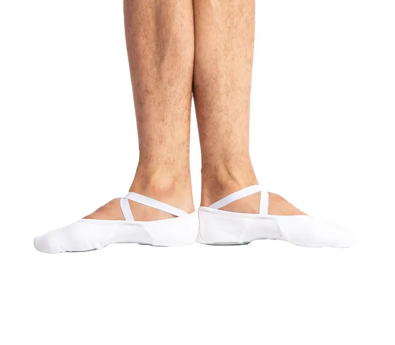 Dansez Vous Vanie, elastische Ballettschläppchen für Jungen - Weiss