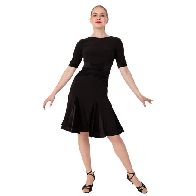 FSD 480 Nella, Kleid mit Samtapplikation für Damen