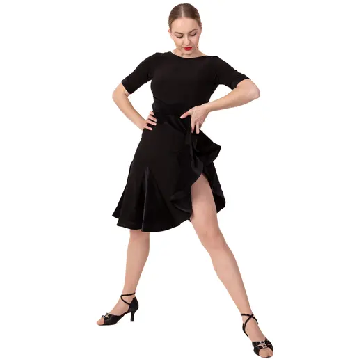 FSD 480 Nella, Kleid mit Samtapplikation für Damen FSD 480 Nella, Kleid mit Samtapplikation für Damen