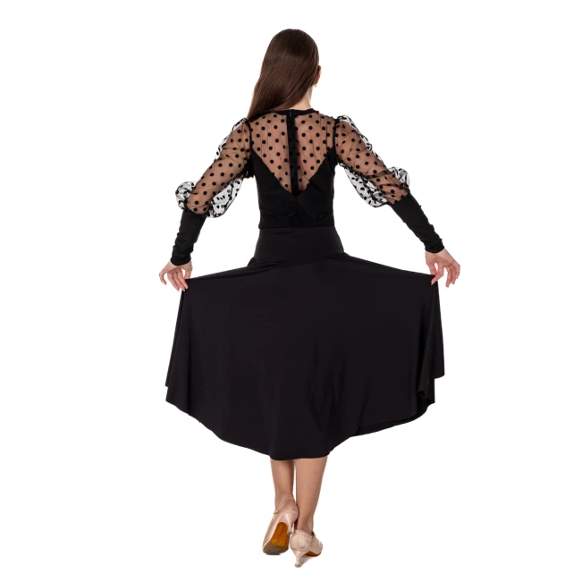 Claudia, Trikot mit transparenten Ärmeln mit Pünktchenmuster für Mädchen Claudia, Trikot mit transparenten Ärmeln mit Pünktchenmuster für Mädchen