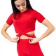 FSD Beny, Damen-Top mit kurzem Ärmel und Bindeband - Rot - red