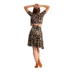 FSD Beny, Damen-Top mit kurzem Ärmel und Bindeband - Leopard