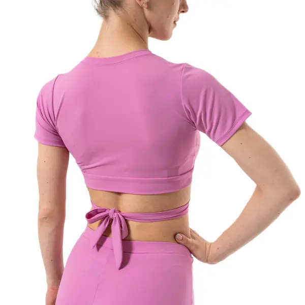 Benita, Damen-Top mit kurzen Ärmeln und Bindung Benita, Damen-Top mit kurzen Ärmeln und Bindung