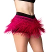 Natty, Shorts für Damen mit bunten Fransen - Schwarz/Karminrot