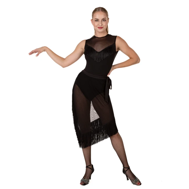 Grand Prix Emrata mesh, asymmetrischer Fransenrock Grand Prix Emrata mesh, asymmetrischer Fransenrock