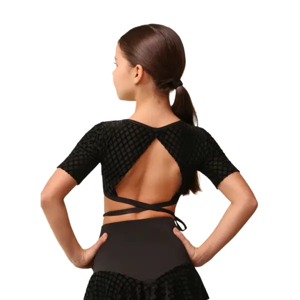 Grand Prix Iona Mini Noir, Mädchen-Top zum Wickeln