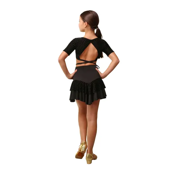 Grand Prix Iona Mini Noir, Mädchen-Top zum Wickeln