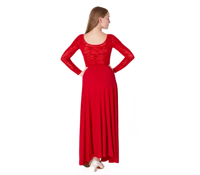 Karla Line, Damen-Latein-Body mit langen Ärmeln - Rot - red