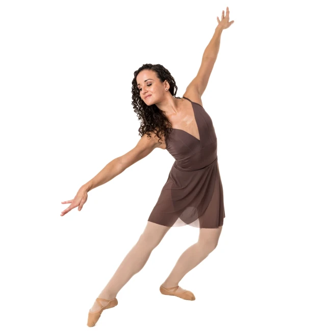 Gand Prix Brielle, Damen-Tanztrikot mit dünnen Trägern Brielle, Damen-Tanztrikot mit dünnen Trägern - Kaffeebraun - Mocco GP