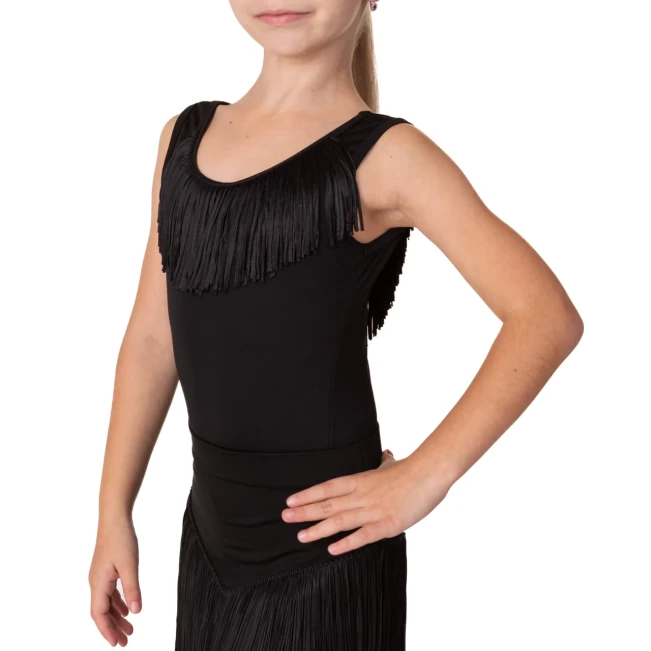 Grand Prix Pomp, Trikot mit breiten Trägern und Fransen für Mädchen Grand Prix Pomp, Trikot mit breiten Trägern und Fransen für Mädchen