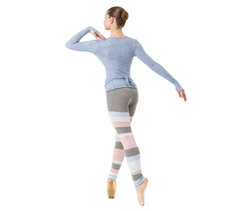 Capezio Cross Over Top, Damen Aufwärm-Top - Blau - sky blue