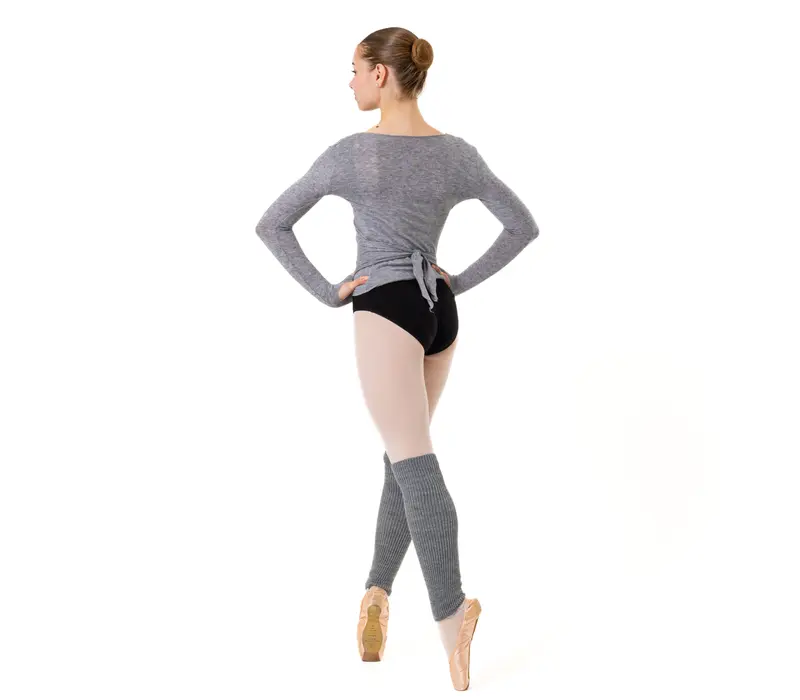 Capezio Cross Over Top, Damen Aufwärm-Top - Grau