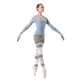 Capezio Cross Over Top, Damen Aufwärm-Top - Blau - sky blue