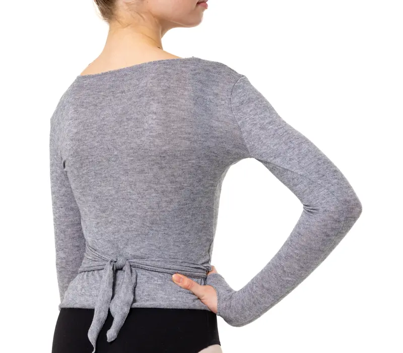 Capezio Cross Over Top, Damen Aufwärm-Top - Grau