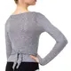 Capezio Cross Over Top, Damen Aufwärm-Top - Grau