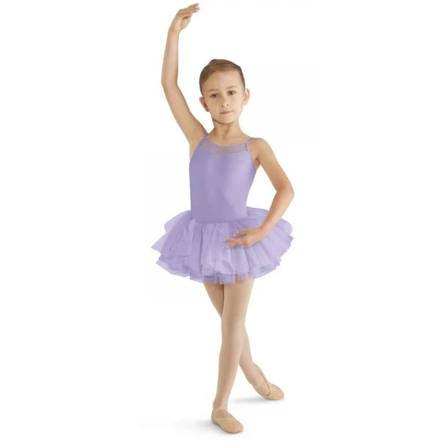 Mirella Cord mesh, Kindertrikot mit Tutu-Rock - Flieder lilac Bloch