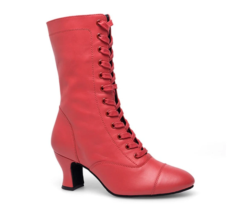 Rumpf Betty, Damen-Leder-Tanzstiefel - Rot - red