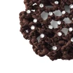 Rumpf Bun Cover, Farbige Haarnetz für Dutt mit Kristall - Kaffee Rumpf Bun Cover, Farbige Haarnetz für Dutt mit Kristall - Kaffee